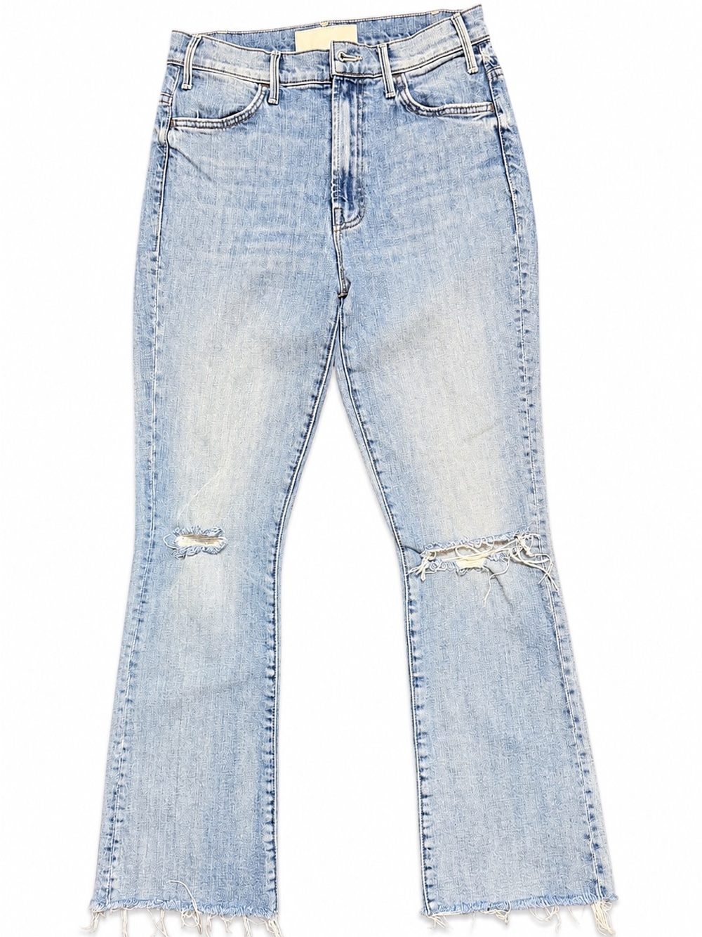 Mother Superior The Hustler Ankle Fray Crushing Hard Distressed Jeans 27